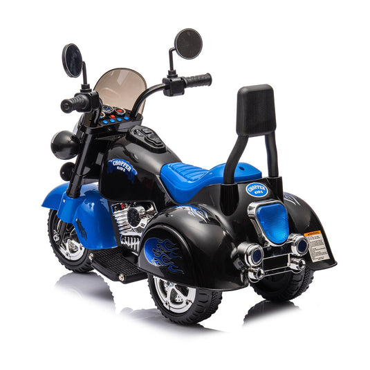 Electric 6V 3-Wheel Ride-On Motorcycle with LED Lights for Toddlers and Kids