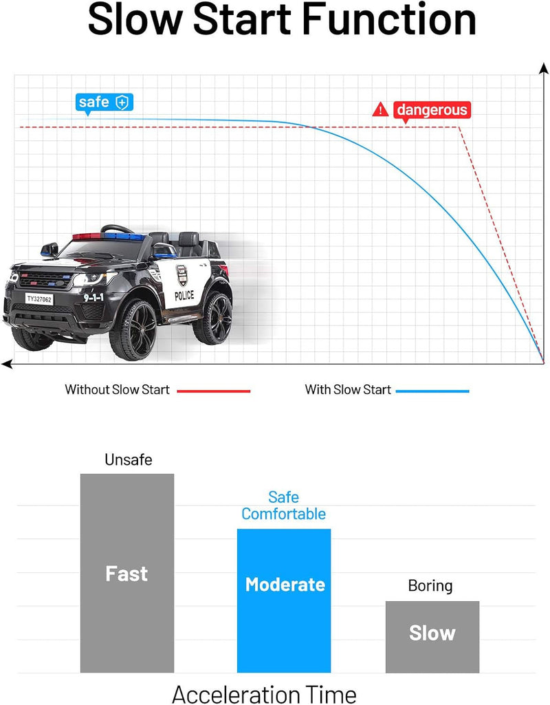 Load image into Gallery viewer, 12V Electric Ride-On Police Car for Kids with Siren, Flashing Lights, and Horn
