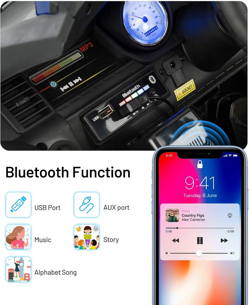 Load image into Gallery viewer, 12V Electric Ride-On Police Car for Kids with Siren, Flashing Lights, and Horn
