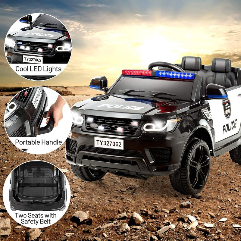 Load image into Gallery viewer, 12V Electric Ride-On Police Car for Kids with Siren, Flashing Lights, and Horn
