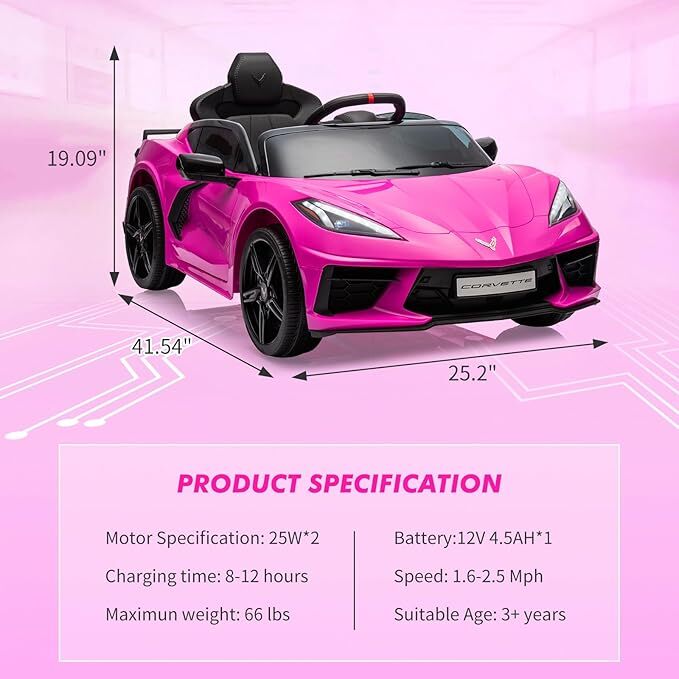 Load image into Gallery viewer, 12V Battery-Powered Ride-On Sports Car for Kids Licensed Corvette Model
