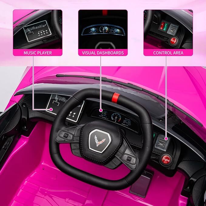 Load image into Gallery viewer, 12V Battery-Powered Ride-On Sports Car for Kids Licensed Corvette Model
