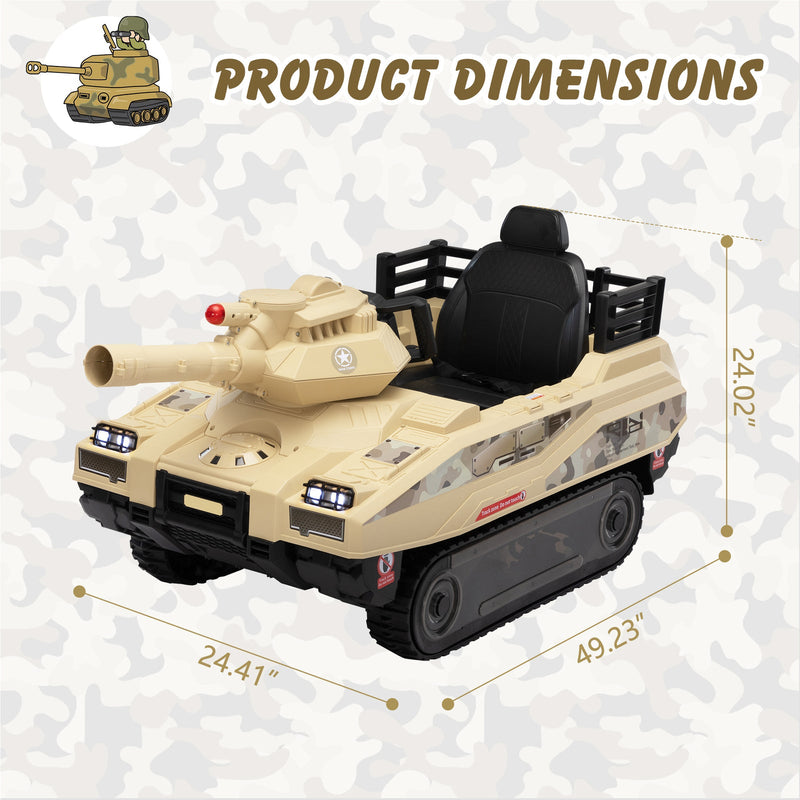 Load image into Gallery viewer, 24V Ride-On Thunder Tank Car with Fighting Cannon and Rotating Turret
