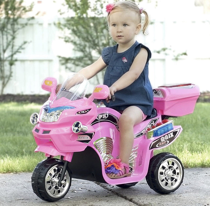 Load image into Gallery viewer, 3-Wheel Ride-On Motorcycle Trike for Kids in Pink
