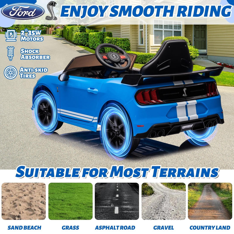 Load image into Gallery viewer, 12V Powered Ride-On Ford Mustang Shelby Toy Car for Kids
