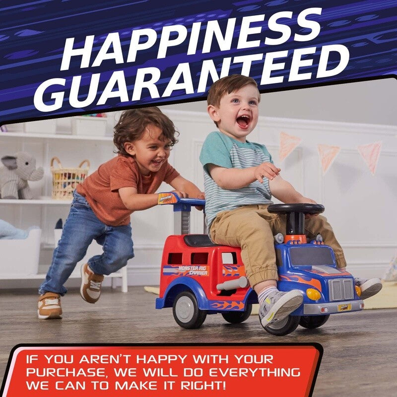 Load image into Gallery viewer, Interactive Monster Truck Ride-On Toy Carrier for Kids Ages 1-3, Supports up to 44 lbs, Unisex
