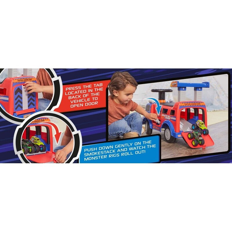 Load image into Gallery viewer, Interactive Monster Truck Ride-On Toy Carrier for Kids Ages 1-3, Supports up to 44 lbs, Unisex
