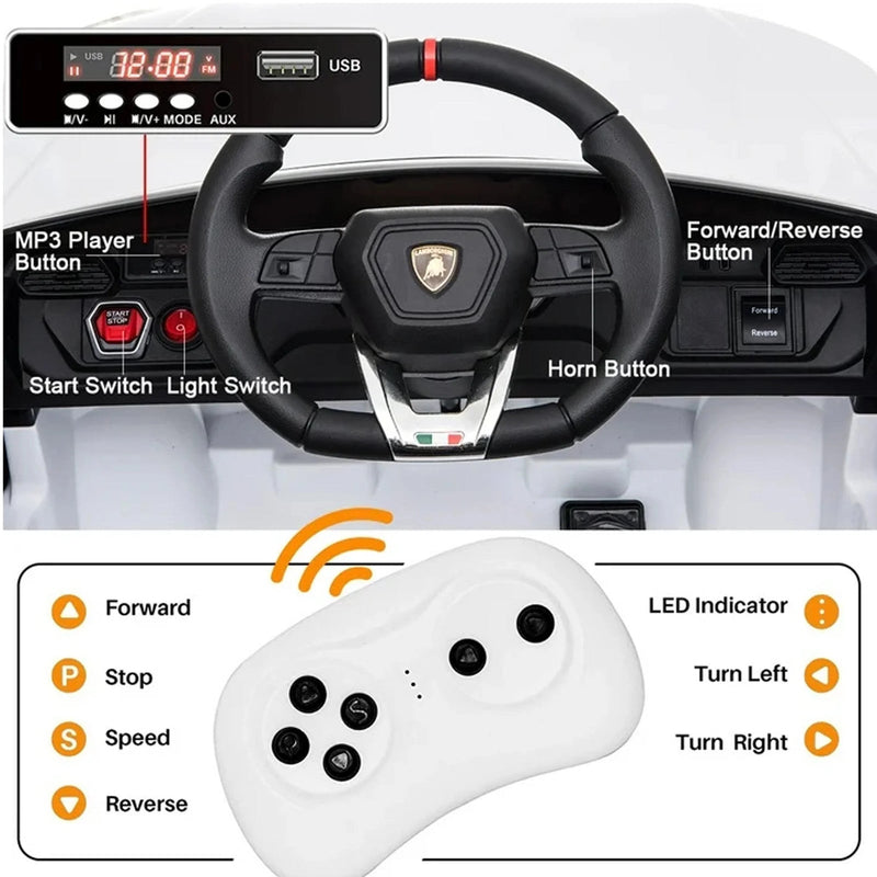 Load image into Gallery viewer, 12V Kids&#39; Electric Ride-On Vehicle with Parent Remote Control, Horn, and Radio
