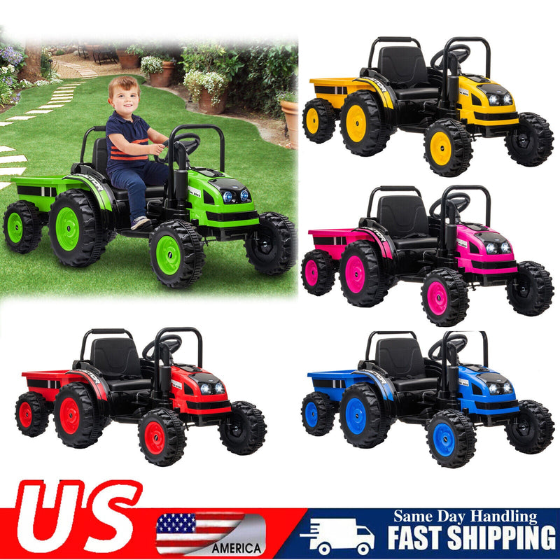 Load image into Gallery viewer, 12V Battery-Powered Ride-On Tractor Car with Power Wheels and Parental Remote Control for Kids
