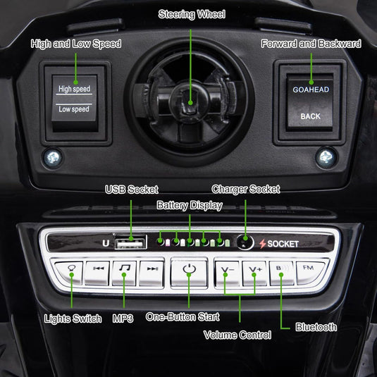 12V Battery-Powered Ride-On Tractor Car with Power Wheels and Parental Remote Control for Kids