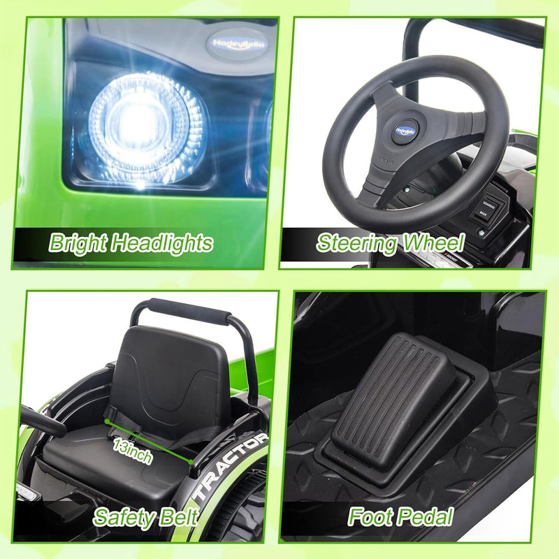 Load image into Gallery viewer, 12V Battery-Powered Ride-On Tractor Car with Power Wheels and Parental Remote Control for Kids
