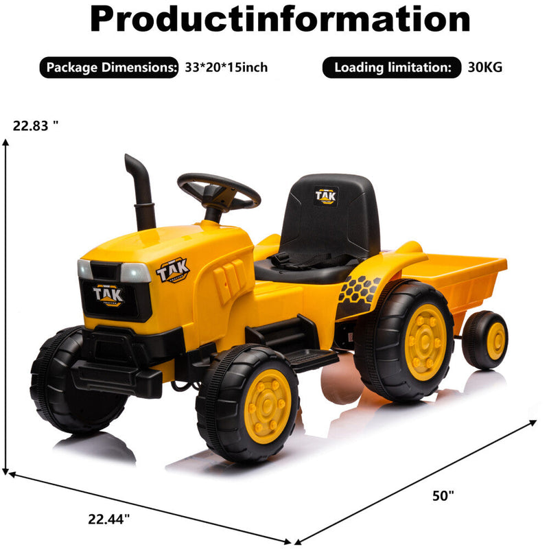 Load image into Gallery viewer, Electric Battery-Powered Ride-On Tractor and Excavator with Trailer for Kids Age 5 and Up
