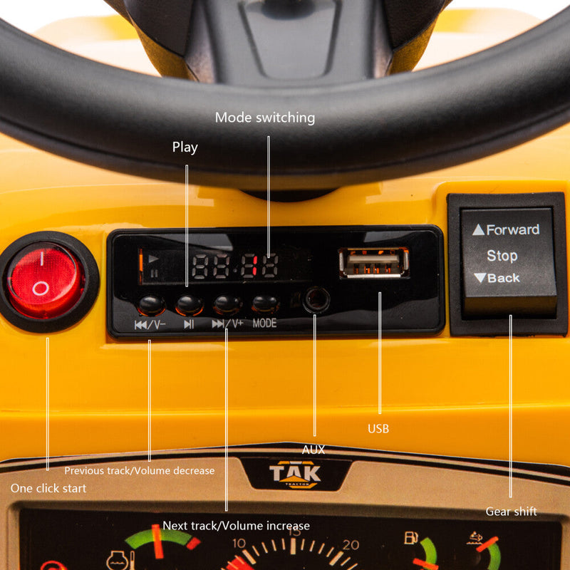 Load image into Gallery viewer, Electric Battery-Powered Ride-On Tractor and Excavator with Trailer for Kids Age 5 and Up
