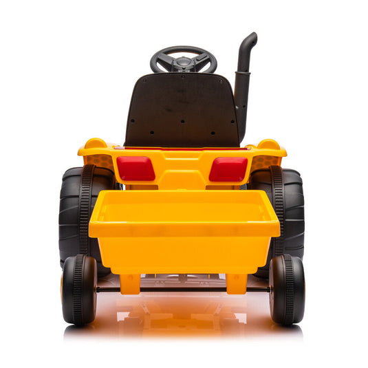 Electric Battery-Powered Ride-On Tractor and Excavator with Trailer for Kids Age 5 and Up
