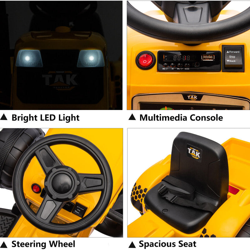 Load image into Gallery viewer, Electric Battery-Powered Ride-On Tractor and Excavator with Trailer for Kids Age 5 and Up
