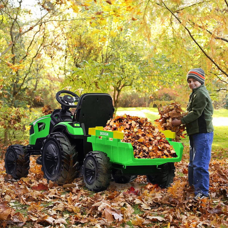 Load image into Gallery viewer, 24V Electric Ride-On Tractor for Kids with Trailer, Excavator and Bulldozer Attachments
