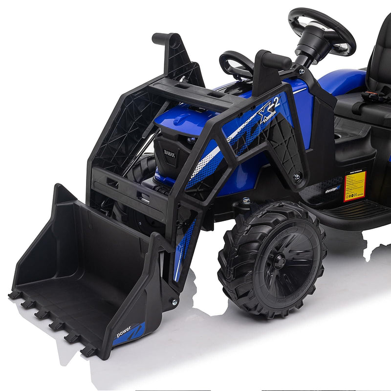 Load image into Gallery viewer, 24V Electric Ride-On Tractor for Kids with Trailer, Excavator and Bulldozer Attachments

