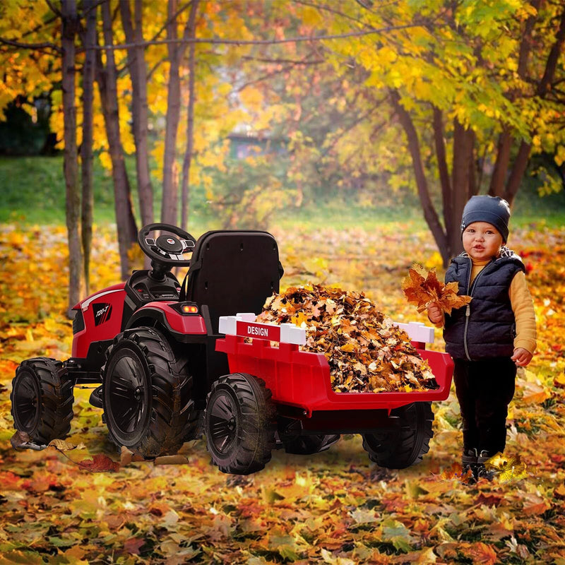 Load image into Gallery viewer, 24V Electric Ride-On Tractor for Kids with Trailer, Excavator, and Bulldozer Attachments
