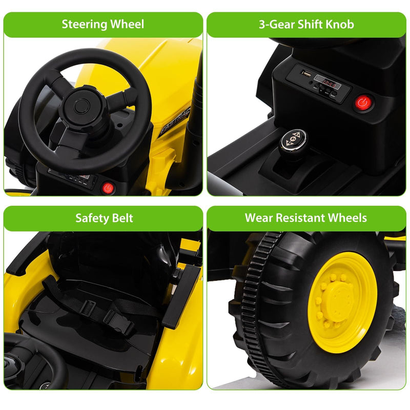 Load image into Gallery viewer, 12V Electric Ride-On Tractor with Trailer for Kids, Battery Powered Vehicle
