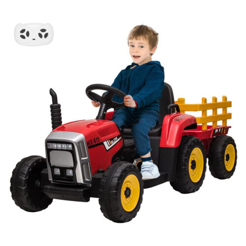 Load image into Gallery viewer, Ride-On Tractor Trailer for Kids with Remote Control and MP3 Player - 12V 35W Toy Gift

