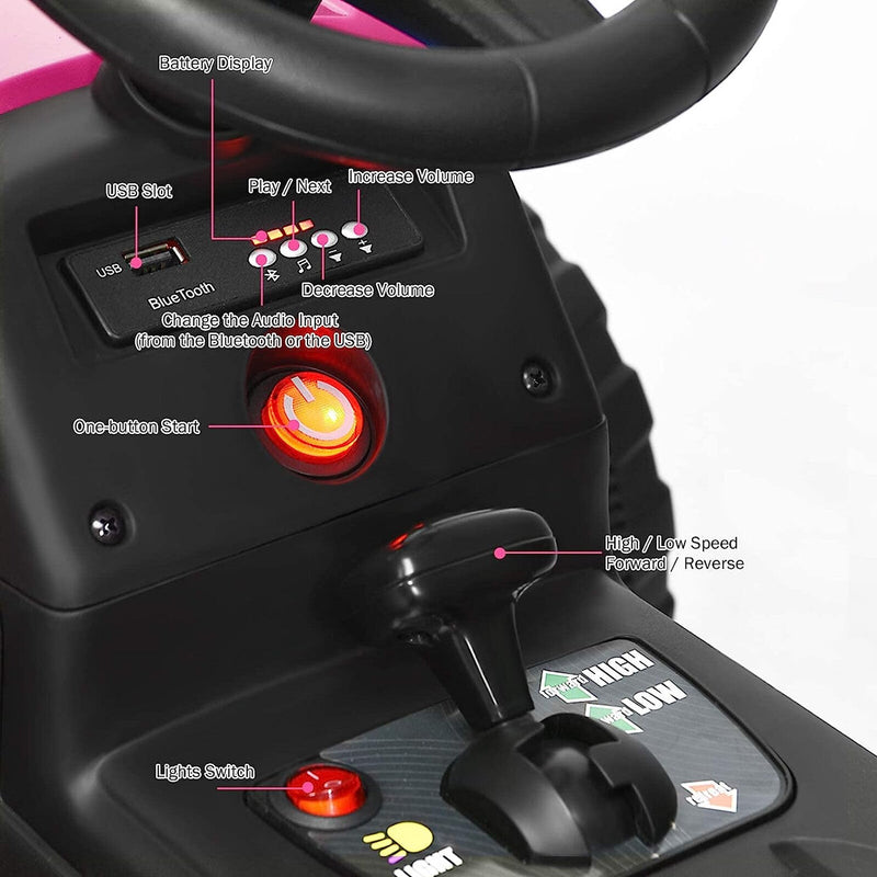 Load image into Gallery viewer, 12V Battery-Powered Electric Ride-On Tractor Toy with Trailer and Remote Control
