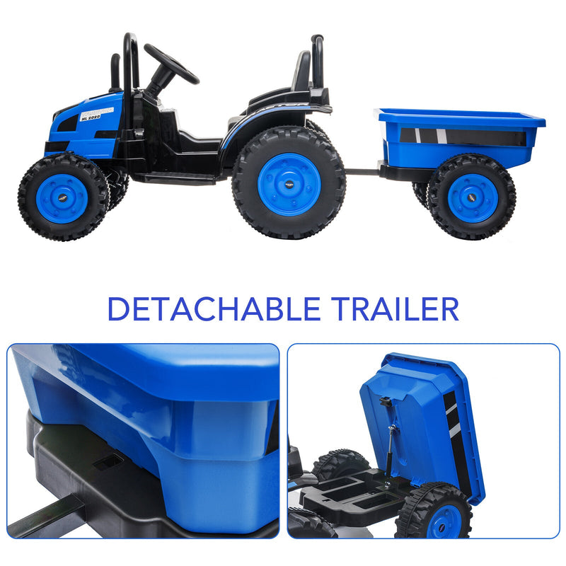 Load image into Gallery viewer, 12V Battery-Powered Ride-On Tractor with Trailer and Remote Control Electric Car

