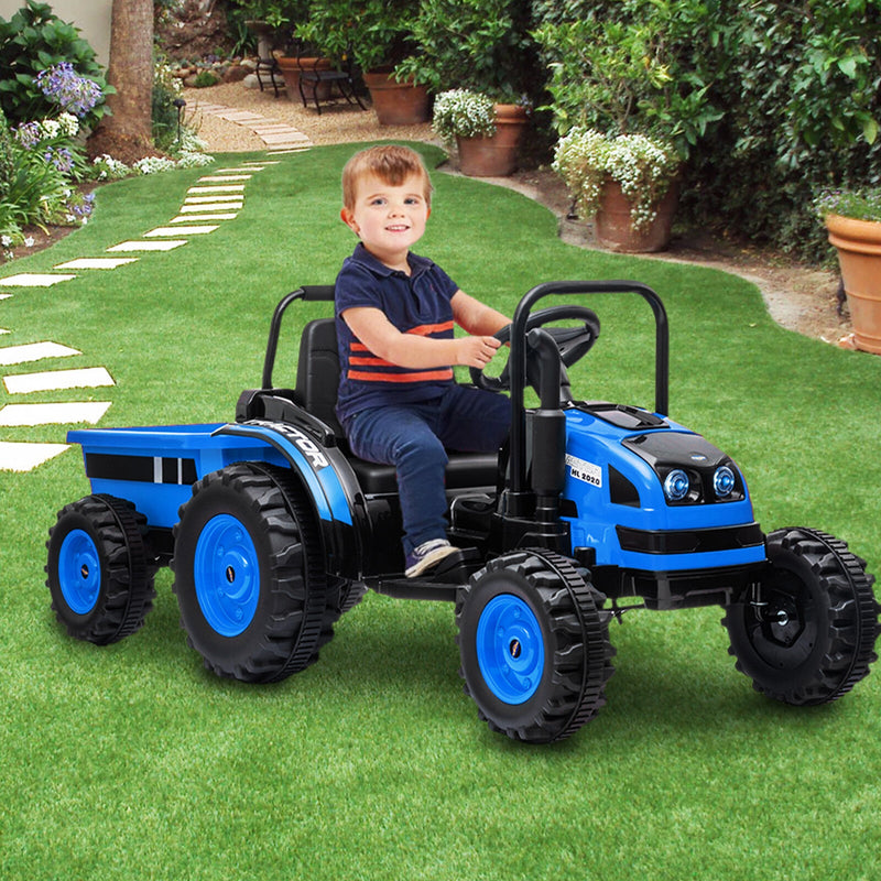 Load image into Gallery viewer, 12V Battery-Powered Ride-On Tractor with Trailer and Remote Control Electric Car
