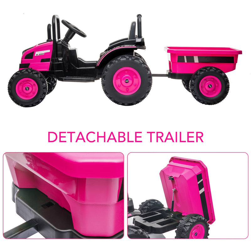 Load image into Gallery viewer, 12V Battery-Powered Ride-On Tractor with Trailer and Remote Control Electric Car
