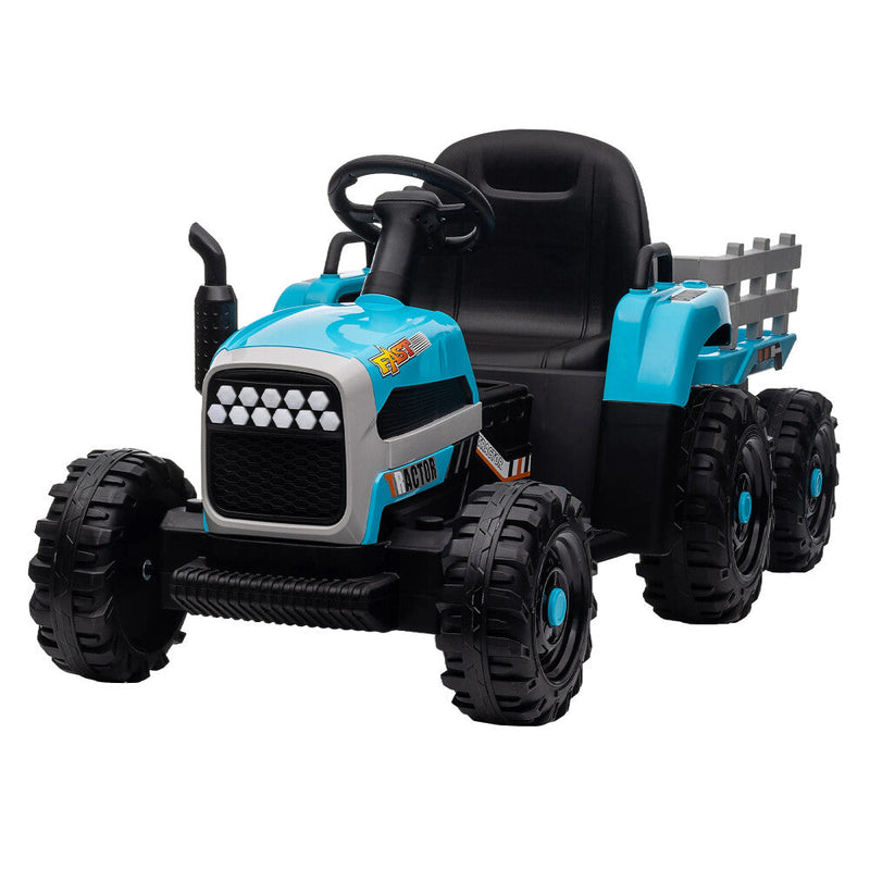 Load image into Gallery viewer, 12V Battery-Powered Ride-On Electric Tractor Toy with Trailer and Remote Control

