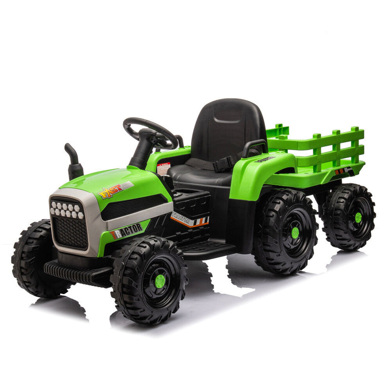 Load image into Gallery viewer, 24V Battery-Powered Electric Ride-On Tractor with Trailer Toy
