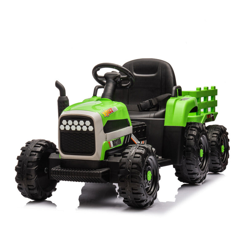 Load image into Gallery viewer, 24V Battery-Powered Electric Ride-On Tractor with Trailer Toy
