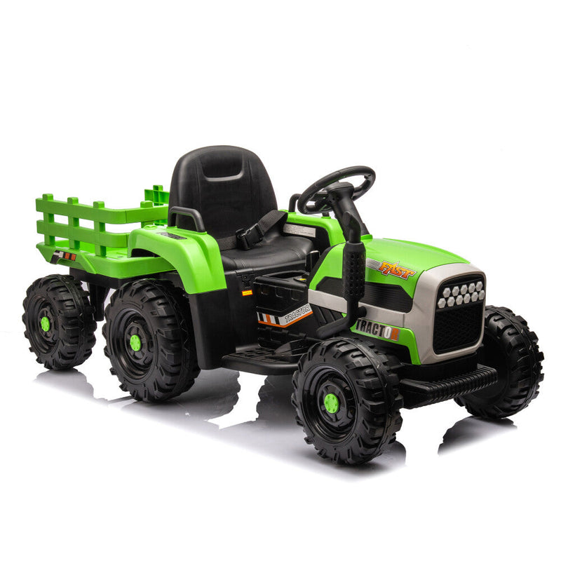 Load image into Gallery viewer, 24V Battery-Powered Electric Ride-On Tractor with Trailer Toy
