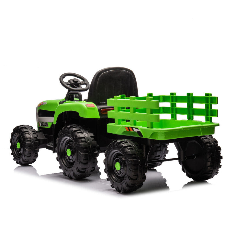 Load image into Gallery viewer, 24V Battery-Powered Electric Ride-On Tractor with Trailer Toy
