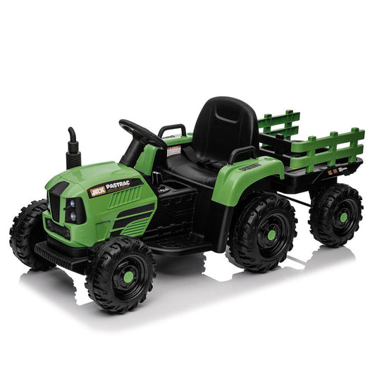 Kids Ride-On Tractor with Trailer, 3-Speed Adjustable Power and MP3 Display
