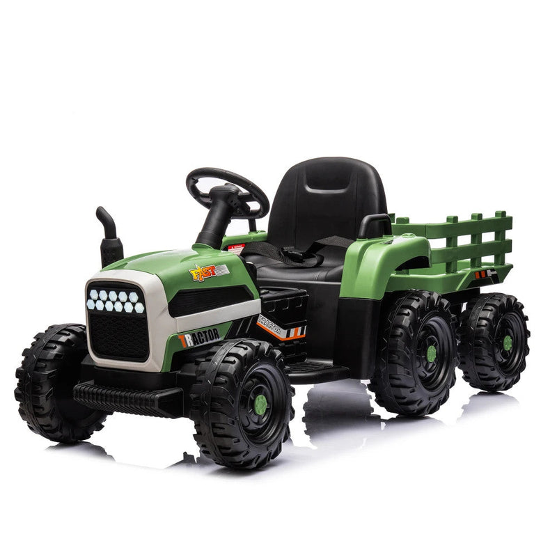 Load image into Gallery viewer, 24V Battery-Powered Ride-On Electric Tractor Toy with Trailer and Dual 200W Motors
