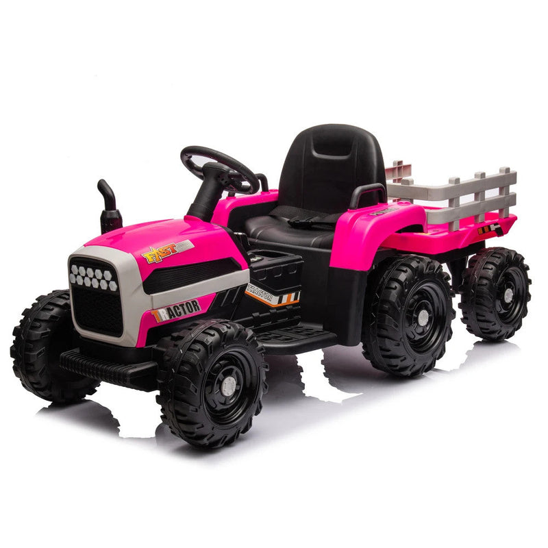 Load image into Gallery viewer, 24V Battery-Powered Ride-On Electric Tractor Toy with Trailer and Dual 200W Motors
