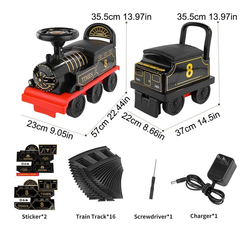 Load image into Gallery viewer, Electric Ride-On Train Set with Track, 2-Seater, Cargo Car, and Music Features
