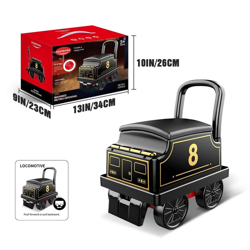 Load image into Gallery viewer, Electric Ride-On Train Set with Track, 2-Seater, Cargo Car, and Music Features
