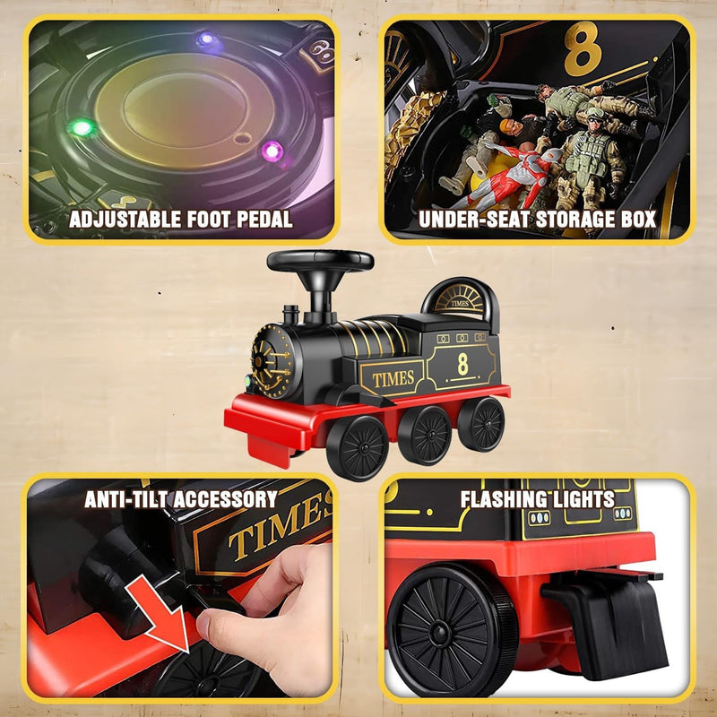 Load image into Gallery viewer, Electric Ride-On Train Set with Track, 2-Seater, Cargo Car, Music and Lights
