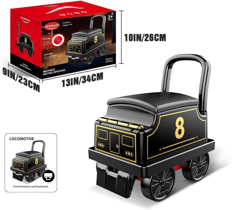 Load image into Gallery viewer, Electric Ride-On Train Set with Track, 2-Seater, Cargo Car, Music, and Lights
