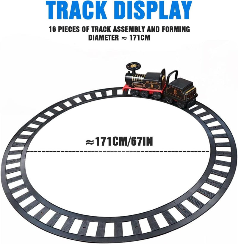 Load image into Gallery viewer, Electric Ride-On Train Set with Track, 2-Seater, Cargo Car, Music, and Lights
