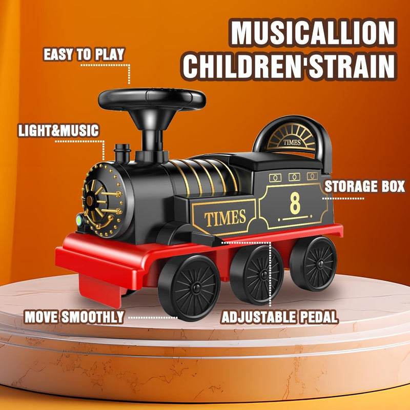 Load image into Gallery viewer, Electric Ride-On Train Set with Track, 2-Seater Cargo Car, Music and Lights
