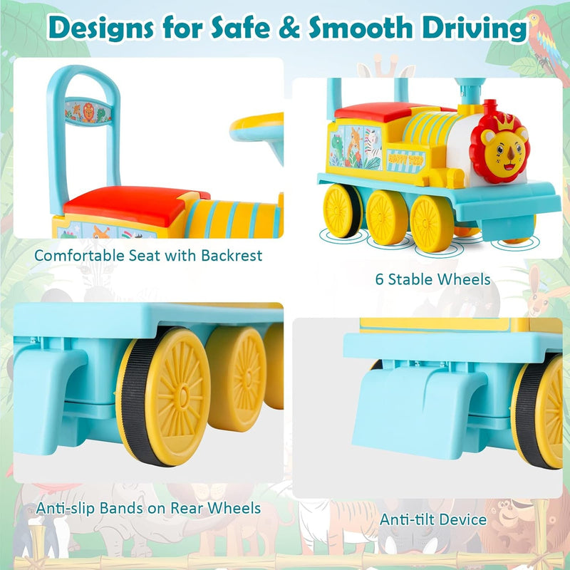 Load image into Gallery viewer, Electric 6V Ride-On Train Toy with 16-Piece Track Set for Kids
