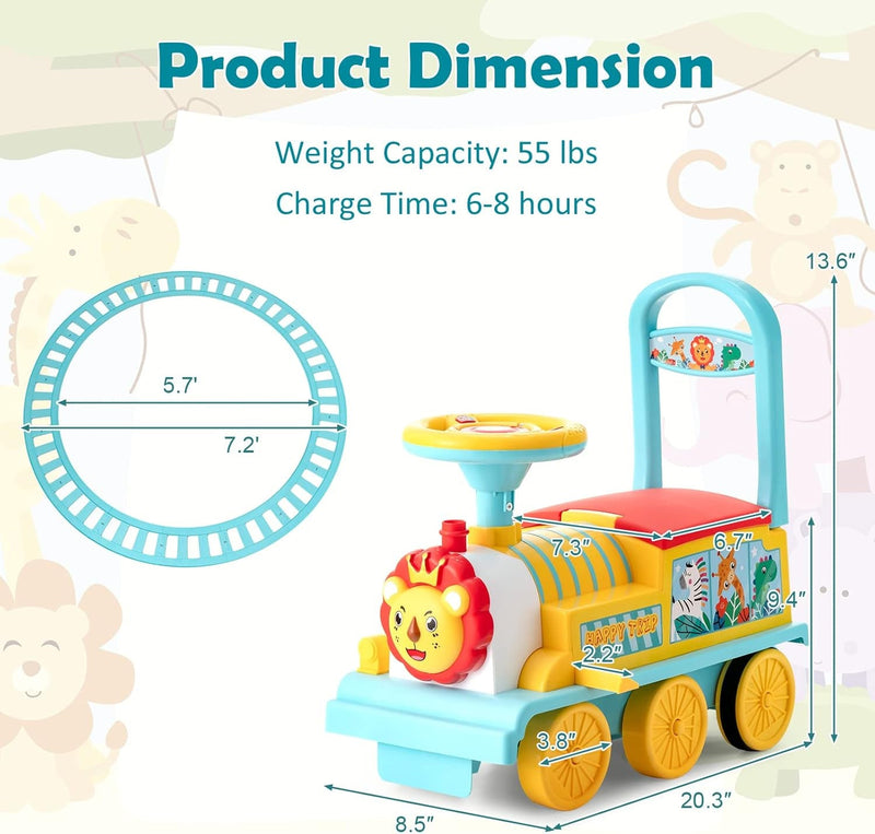 Load image into Gallery viewer, Electric 6V Ride-On Train Toy with 16-Piece Track Set for Kids
