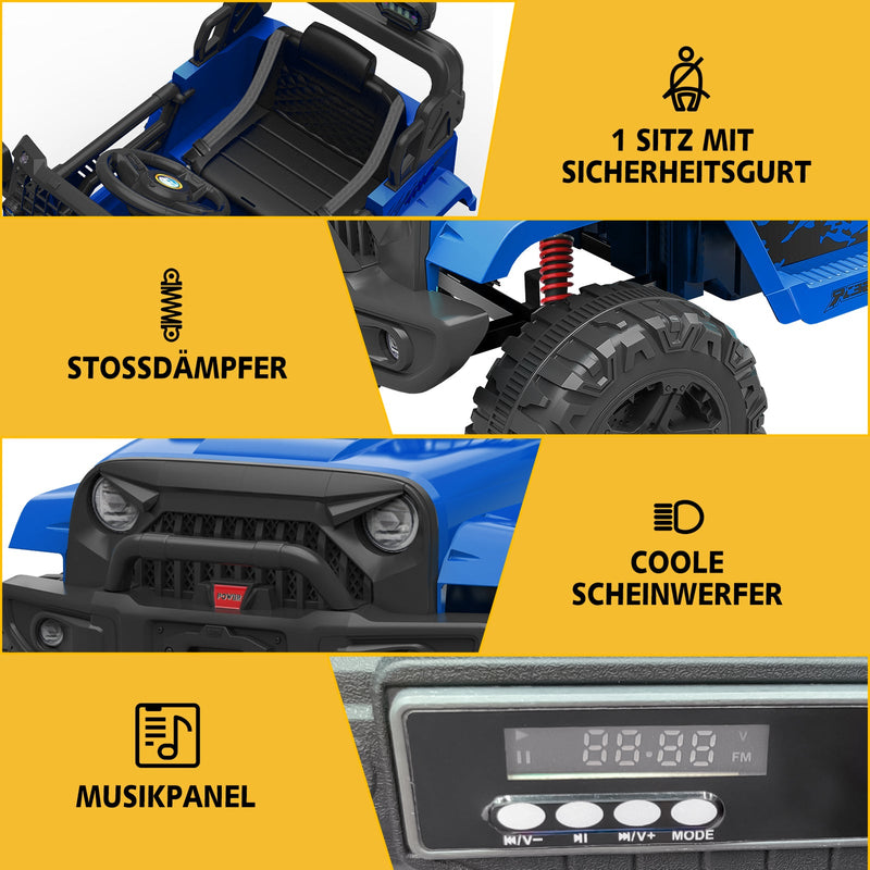 Load image into Gallery viewer, 12V Battery-Powered Electric Ride-On Truck with Remote Control and LED Lights
