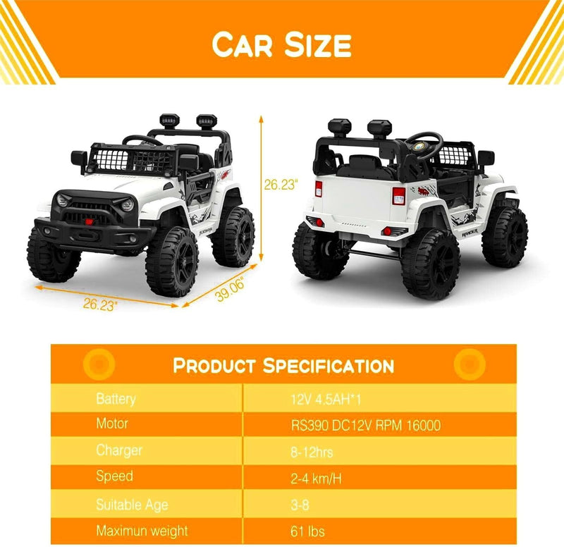Load image into Gallery viewer, 12V Electric Ride-On Truck Car for Kids with Remote Control and Music
