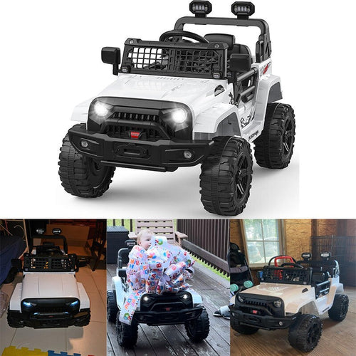 12V Kids Electric Ride-On Truck and Car with Parent Remote Control and LED Lights