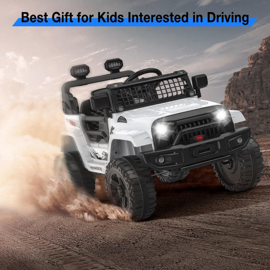 12V Kids Electric Ride-On Truck and Car with Parent Remote Control and LED Lights
