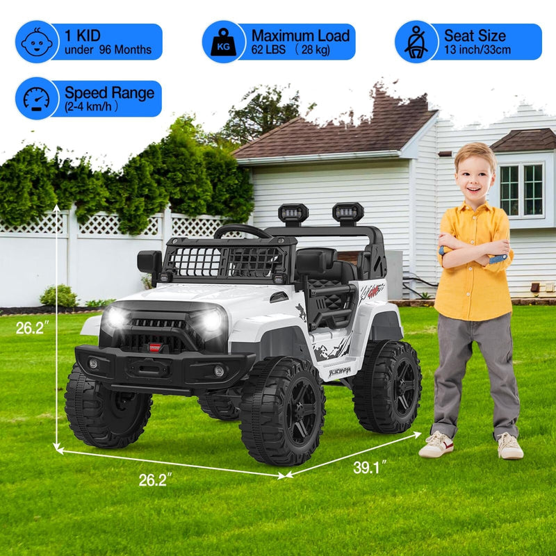 Load image into Gallery viewer, 12V Kids Electric Ride-On Truck and Car with Parent Remote Control and LED Lights
