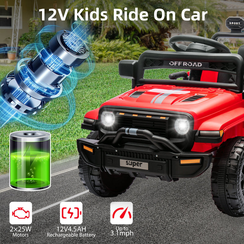 Load image into Gallery viewer, 12V Ride-On Truck Car Toy with Parent Remote Control for Kids Ages 3-5
